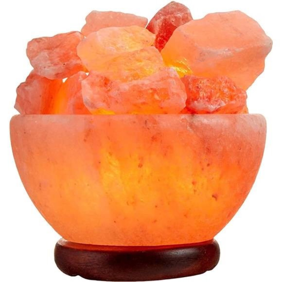Himalayan Salt Lamp Bowl with Natural Crystal Chunks, Dimmer Cord and Classic - Picture 1 of 6